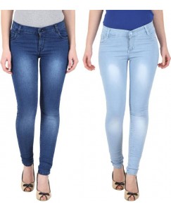 NGT Regular Women's Blue, Light Blue Jeans  (Pack of 2)